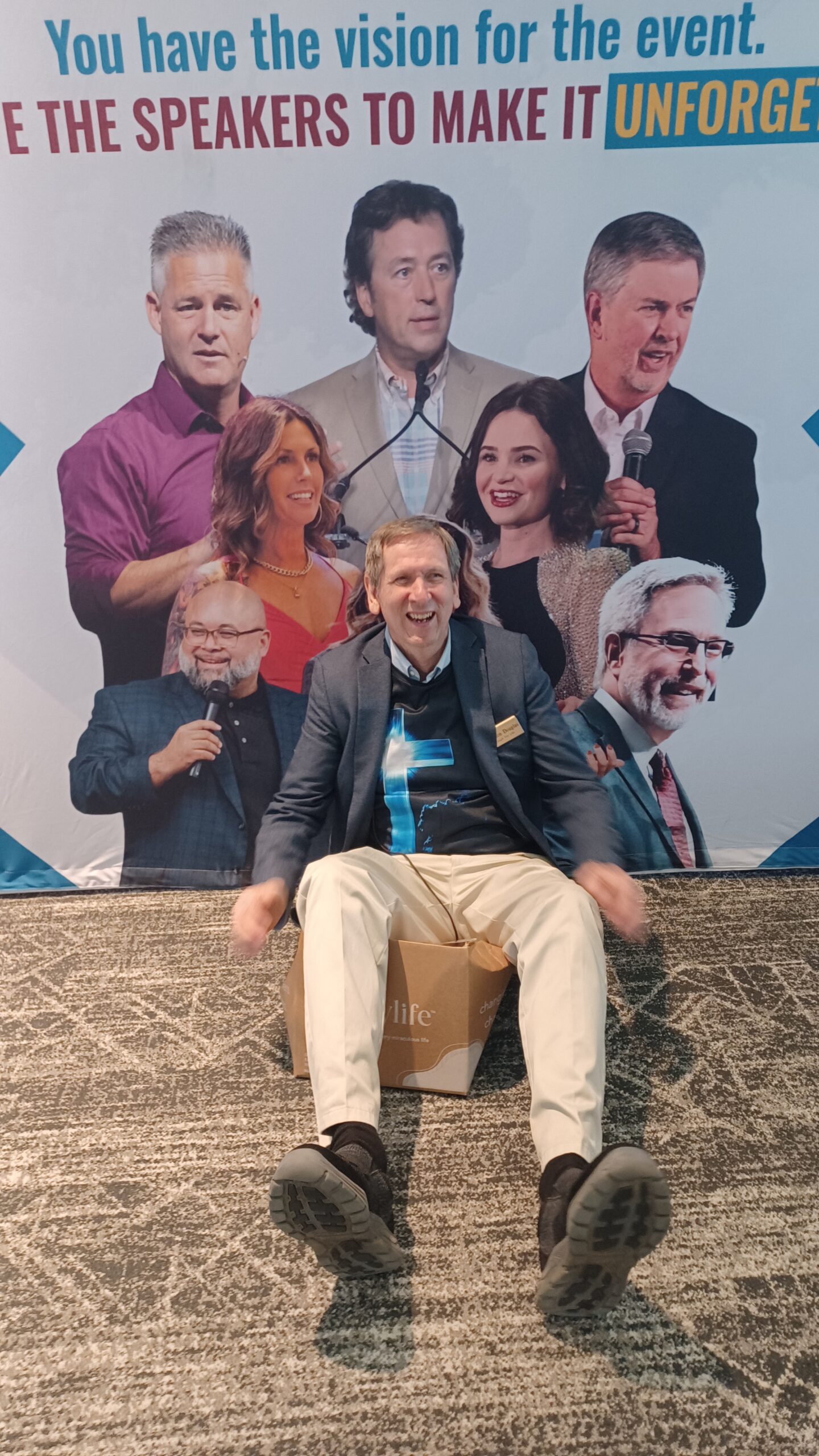Gordon Douglas having fun at a conference event